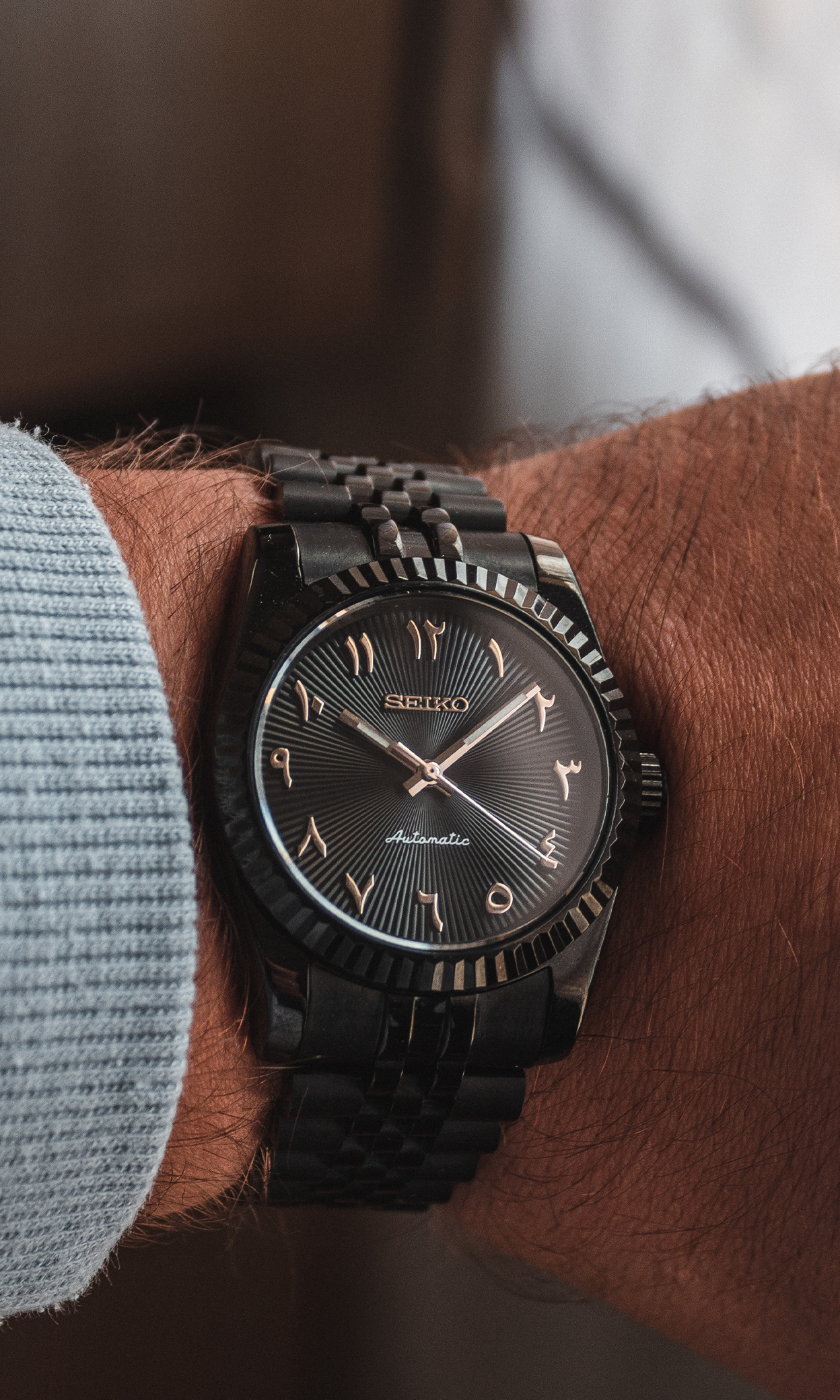Seiko Mod Arabic Dial Black